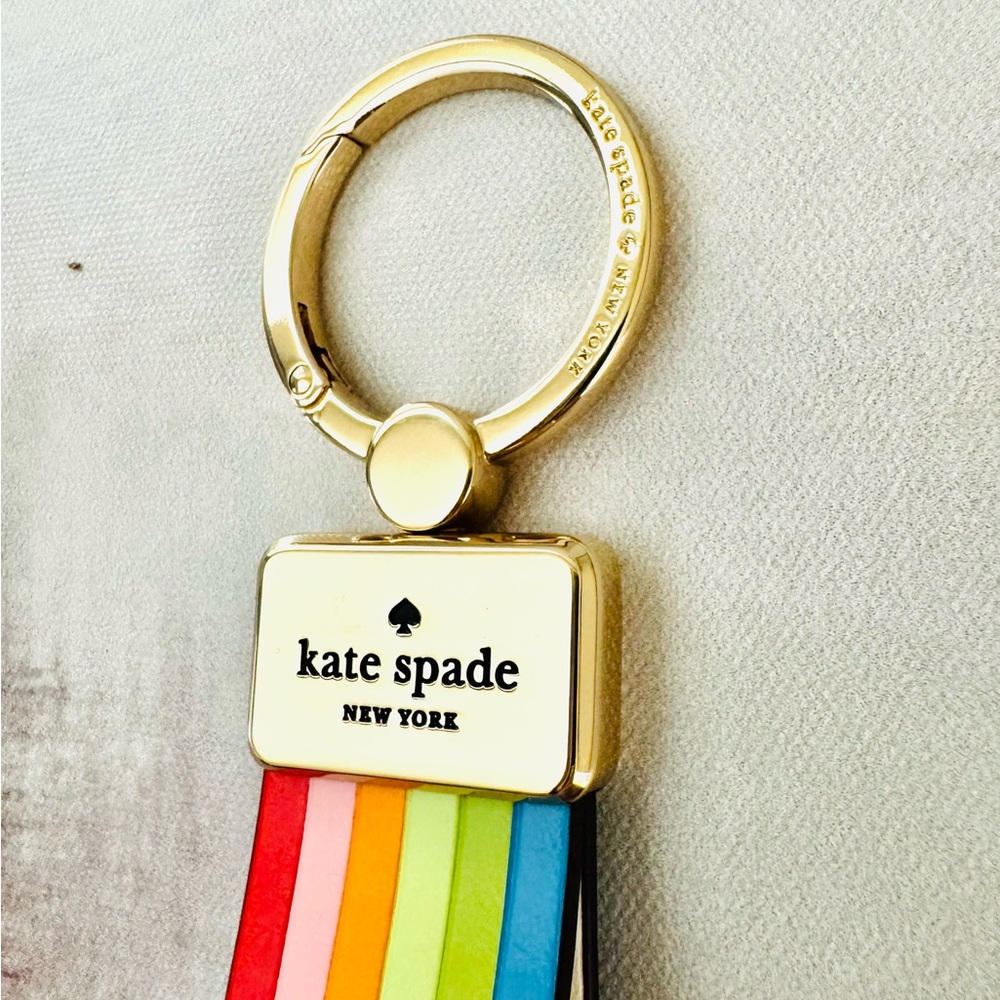 Kate Spade Rainbow Reegan Leather Keychain or Bag Charm Strap - Authentic - Picture 4 of 10